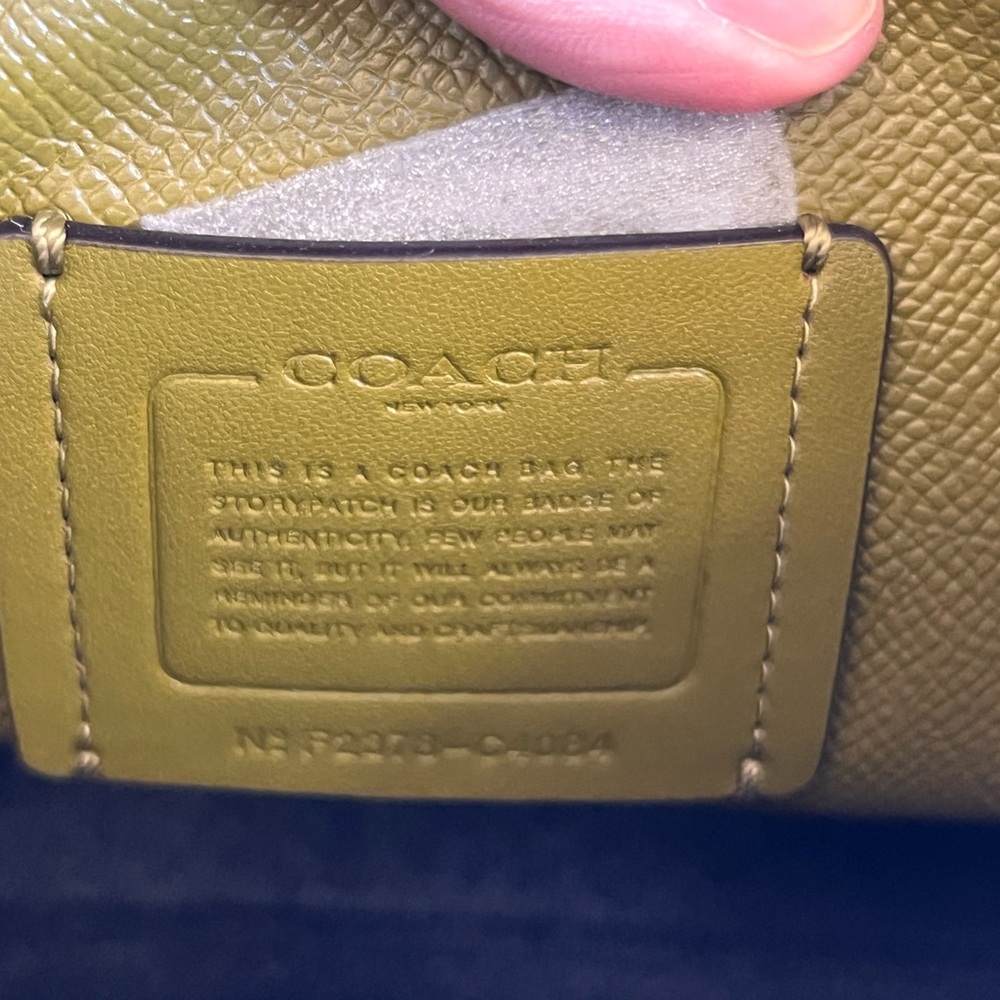 🆕 Coach Mollie Tote 25 Textured Leather Bag in Pacific Blue - Picture 4 of 11